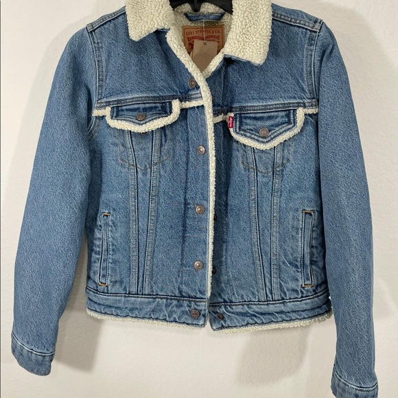 Levi’s Women’s Sherpa Denim Jacket Size SX - Picture 2 of 16